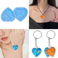 Heart Silicone Casting Epoxy Molds For Diy Resin Pendant Earring Jewelry Tools Mould Uv Epoxy Handmade Crafts