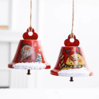 Christmas Tree Bells Wrought Iron Paint Ornaments Bells Jingle Hanging Decor crafts christmas Pendant