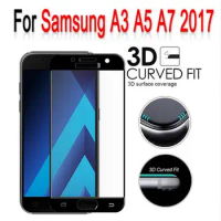 Full Cover Tempered Glass For Samsung Galaxy A3 A5 A7 2017 Screen Protector On Samsung A 3 5 7 2017 A320 A3200 A520F A720F Cover