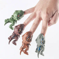 Children Novelty Funny Finger Toy Dinosaur Anime Movable Finger-biting Puppet Tricky Tyrannosaurus Rex Model Party Holiday Gift