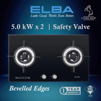 Elba 5.0kW 2 Burners Safety Valve Built-In Gas Hob EGH-K8942G(BK) Gas Cooker Stove Dapur