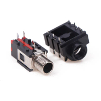 5 cái PCB núi 6 pin đầu vào đầu ra jack bên kep nữ 6.35mm Jack Stereo 1/4 inch Guitar Pedal đầu vào 