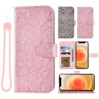 Lace pocket phone case For Sony 5 Sony Xperia 5 SOV 41 Credit card slot wrist