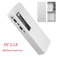 5V 2.1A 5 x 21700 flat  for head battery charging holder box Power Bank Case USB Port