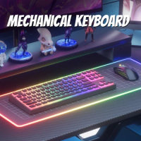 ECHOME Hot Swap Mechanical Keyboard Wired 87-key Translucent RGB Backlight Gaming Keyboard Ergonomics Support WIN/MAC PC Laptop