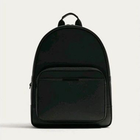 Tas ZARA backpack pria kuliah kantor daily ransel full black kasual