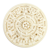 Wooden Twelve Constellation Divination Pendulum Board Sign Home Decor Star Sun Moon Altar Message Board Meditation Coaster Craft