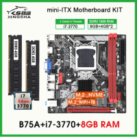 B75 placa mae lga 1155 motherboard kit i7 3770 processor and 8GB DDR3 1600MHz Desktop Memory Set WIFI NVME M.2 mini itx