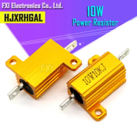 2pcs 10W Aluminum Power Metal Shell Case Wirewound Resistor 0.1 ~ 10K 0.5 1 2 3 5 6 8 10 20 100 150 200 300 500 1K 5K ohm