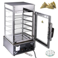 Commercial Steamed Bun Machine Desktop Small Glass Steamer Steamed Bun Display Cabinet Fully Automatic Warming Cabin