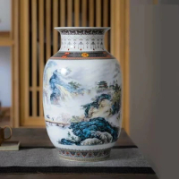 34cm large size Jingdezhen ceramic vase, antique Chinese traditional vase, household decoration, animal vase, fine and smooth su