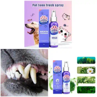 60ml Pet Breath Freshener Spray Dog Teeth Cleaner breath fresh Mouthwash Non-toxic Healthy Dental Care Oral Deodorization