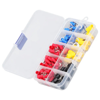 hellotohi 102PCS Kit Pelbagai RV1.25/2/3.5/5.5 Terminal Cincin Bertebat 10 Spesifikasi Kalis Api Ter