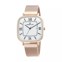 Daniel Klein Jam Tangan Pria Daniel Klein Exclusive DK12336-3 Men White Dial Rose Gold Mesh Strap