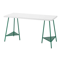 LAGKAPTEN/TILLSLAG 書桌/工作桌, 白色/綠色, 140x60 公分