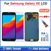 G900f LCD For Samsung Galaxy S5 G900F G900FD G900M LCD Display Touch Screen Digitizer Home Button Assembly For Samsung S5 LCD
