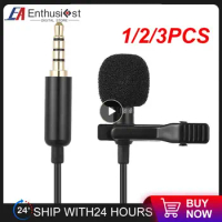 1/2/3PCS Portable 1.5m Lavalier Mini Microphone Condenser Clip-on Lapel Mic Wired USB 3.5mm Type-C Microfon For Phone for
