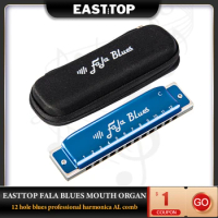 EASTTOP FALA blues mouth organ 12 hole blues professional harmonica AL comb