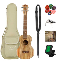 IRIN 21 Inch Zebra Wood Ukulele 4 Strings Hawaiian Guitar Soprano Ukulele With Bag Tuner Strings Capo Guitar Parts &amp; Accessories