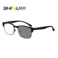 SHINU Photochromic Sunglasses multifocal Reading Glasses Men Photochromic bifocal reading glasses clear on top prescription Rv