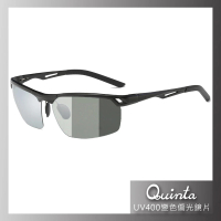 Quinta UV400智能感光變色偏光太陽眼鏡(經典運動鏡框/運動休閒全天候適用-QTB8550-兩色可選)
