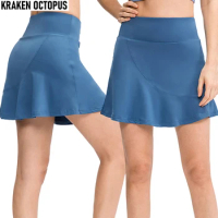 Sports Yoga Skirt Tennis Skirt shorts Quick Dry Pocket shorts Skirt Outwear Active Running Tennis Skirt Fitness Sportswear Skirt