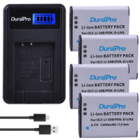 DuraPro 4pcs 1200mAh Li-50B D-LI92 Li 50B D LI92 Battery + LCD USB Charger for Olympus SP 810 800UZ u6010 u6020 u9010 SZ14