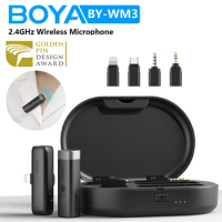 BOYA BY-WM3 2.4GHz Wireless Microphone for PC Smartphone iPhone Android DSLR Cameras Condenser Lapel Mic for Streaming Youtube
