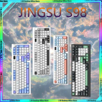 JINGSU S98 Customized Mechanical Keyboard Bluetooth Wireless Tri-mode RGB Gasket LED Screen 4000mAh Hot Swap PBT Gaming Keyboard