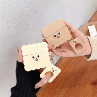 Cartoon biscuit For AirPods 1 2 earphone case AirPods Pro Case Cute Cracker headphone Cover Protect Wireless Headset cover