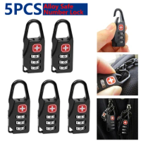 1-5PCS Portable Alloy Lock Padlock Outdoor Travel Luggage Zipper Backpack Handbag Safe Anti-theft Combination Code Number Lock