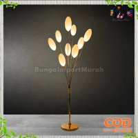 Lampu Standing Telur 9 Head Egg Tulip Stand Lamp Led Artificial Hiasan Dekorasi Wedding Event Home D