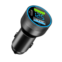 Bộ sạc ô tô 30W PD, bộ chuyển đổi USB‑C PD bằng hợp kim nhôm, hai cổng PD 30W