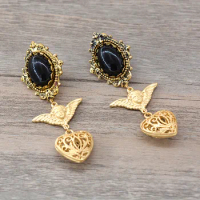 Cute Metal Angel Heart jewelry Earrings for Ladies