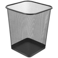 Iron Trash Can Garbage Bin Mesh Wire Waste Basket Metal Wastebasket Office Paper Recycling Rubbish