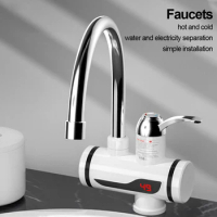Electric Hot Cold Mixer Tap 3000W Instant Heating Faucet 360 Degree Rotation Tankless Water Heater Digital for Kitchen Bathroom