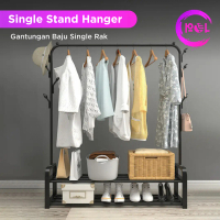 [POL] COD Single Double Stand Hanger | Gantungan Baju Besi Rak Gawang Serbaguna Penyimpanan