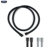 Black color PVC material shower plumbing hose 1.5 meter length high quality pipe shower accessories black $ chrome choice