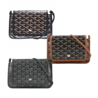 【GOYARD 高雅德】PLUMET 按扣信封包 黑色 棕色 灰色 WOC 肩背包(PLUMETPMLTY)