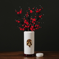 新中式陶瓷大花瓶擺件禪意家居插花梅花仿真花客廳電視柜裝飾品