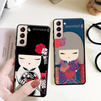 Cute Doll KIMMIDOLL lovely girl Phone Case For Samsung S10 20 S20 21 22 Ultra Note 8 9 10 pro edge plus black soft coque fundas