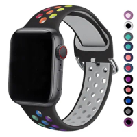 For Apple Watch Ultra Band 49mm 45mm 41mm Silicone Strap Breathable Sport Bracelet Iwatch Series 8 7 6 5 4 3 38mm 42mm 44mm 40mm