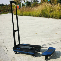 Extendable Platform Lightweight Portable Flatbed 6 Wheels Dolly Folding Shopping Luggage Transport Hand Trolley Cart Truck