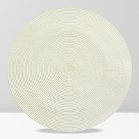 《KELA》圓形織紋餐墊(奶白) | 桌墊 杯墊