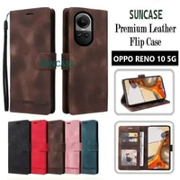 SUNCASE Oppo reno 10 5g cover hp model dompet multi fungsi flip case wallet leather SUNCASE BLACK