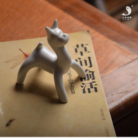 陶瓷小狗創意小擺件生肖寵物狗小號惡魔犬狗年禮物手工雕塑狗茶寵1入