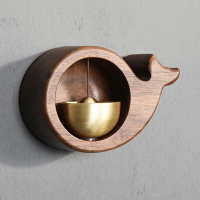 【JEN】日式鯨魚造型木製黃銅鈴噹風鈴門鈴