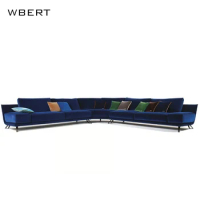 Wbert Italian Luxury Fabric Modern Sofa Set Light Luxury Living Room And Hotel Application Custom Corner Sofa Combination