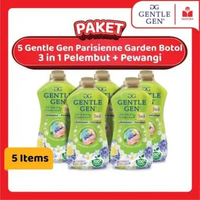 Paket 5 Botol Gentle Gen Parisienne Garden 3in1 Pelembut + Pewangi