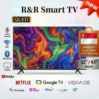 32 43 Inch QLED Smart TV  SG Plug | 1G+8G Memory | 2.4G/5G WiFi | Frameless Design